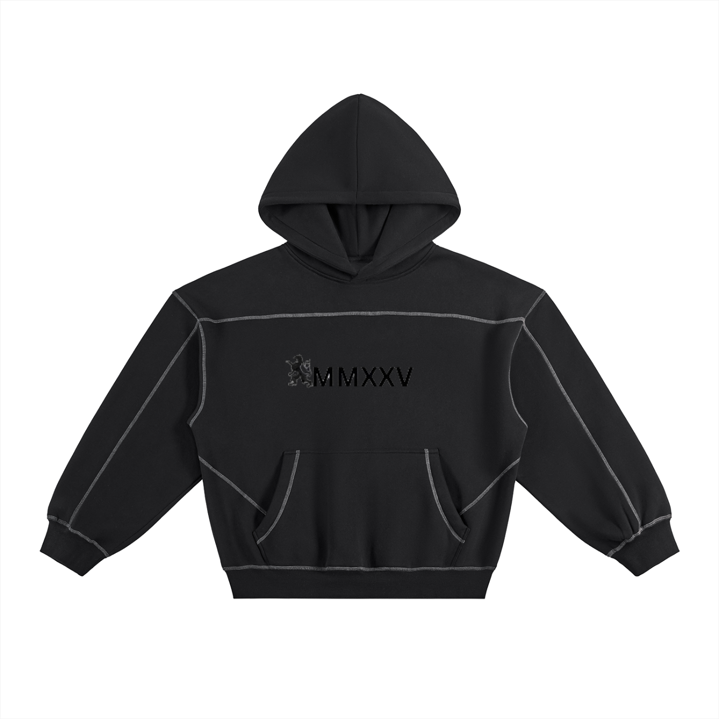 Stitched Boxy Fleece Hoodie